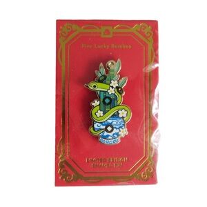Snake Enamel Pin  Five Lucky Bamboo Limited Edition Year of the Snake 2025 Asian